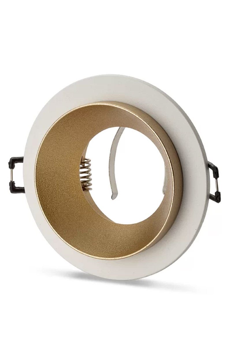 Noas Dicle Dekoratif Beyaz-Gold Yuvarlak Kasa