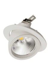 ACK AD36-00410 30W Beyaz Kasa Cob Salyangoz Led Spot Ilık Beyaz (4000K)