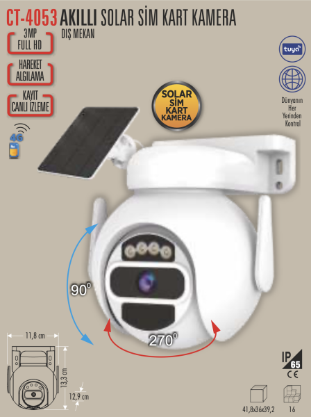 Cata Akıllı Solar Sim Kartlı Kamera CT-4053