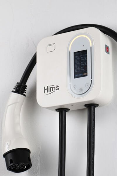 Hims HCDKB-22 22kw Destekli 5m Kablolu Smart Beyaz Elektrikli Araç Şarj İstasyonu