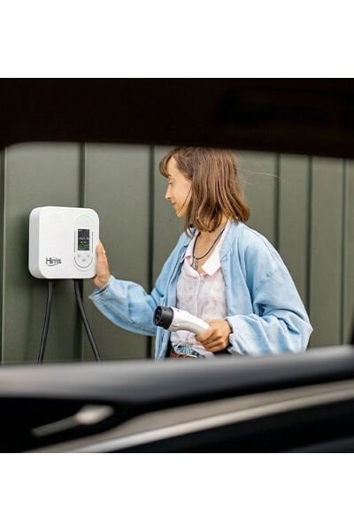 Hims HCDKB-22 22kw Destekli 5m Kablolu Smart Beyaz Elektrikli Araç Şarj İstasyonu