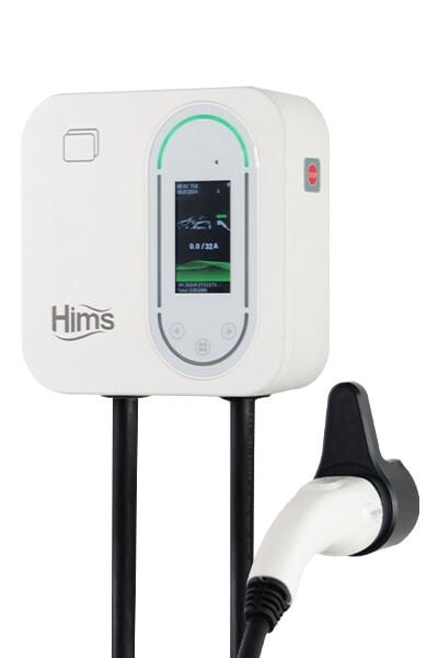 Hims HCDKB-22 22kw Destekli 5m Kablolu Smart Beyaz Elektrikli Araç Şarj İstasyonu