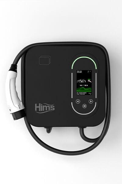 Hims HCDKS-22 22kw Destekli 5m Kablolu Smart Siyah Elektrikli Araç Şarj İstasyonu