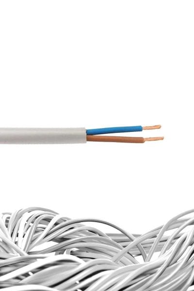 2X1.5 mm² TTR Kablo Beyaz (1 metre) H05VV-F