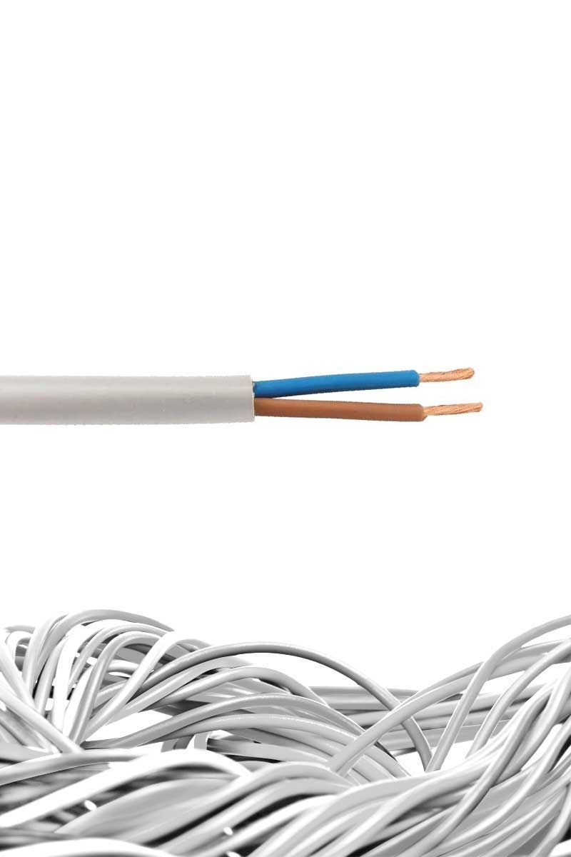 2X2.5 mm² TTR Kablo Beyaz (1 metre) H05VV-F