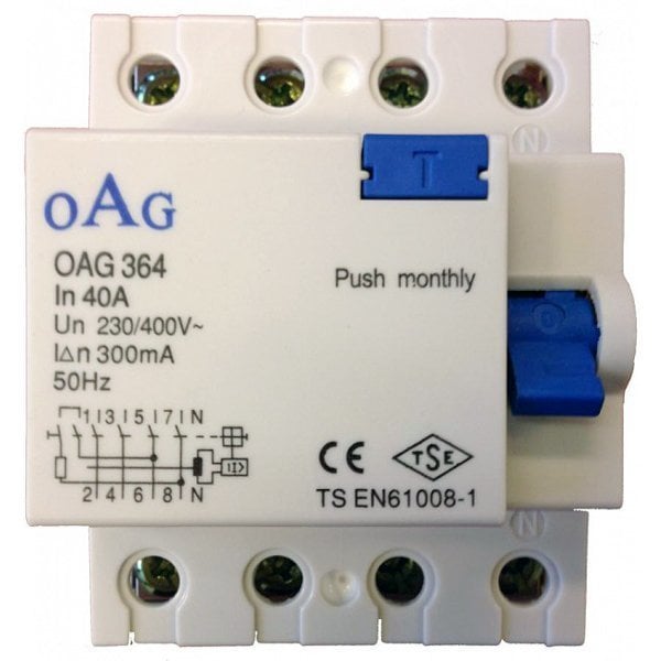 OAG 4X40 A 30Ma Kaçak Akım Koruma Rölesi OAG362-30440