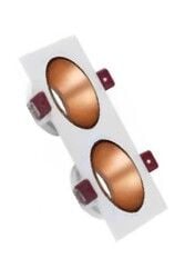 ACK AH03-07320 Rose Gold Reflektörlü Beyaz Çift Kare Spot Kasası