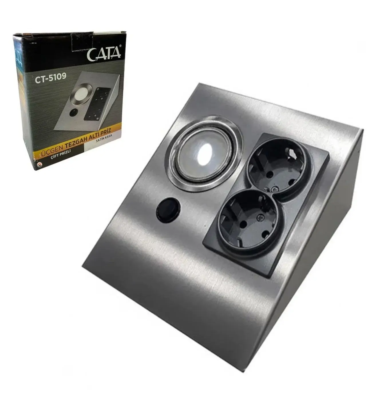 Cata 5W Üçgen Spot Beyaz (Ledli+Çift Prizli) CT-5109B