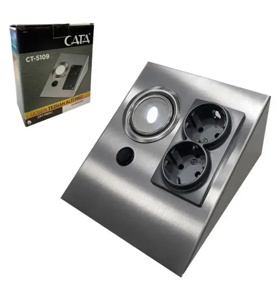 Cata 5W Üçgen Spot Beyaz (Ledli+Çift Prizli) CT-5109B