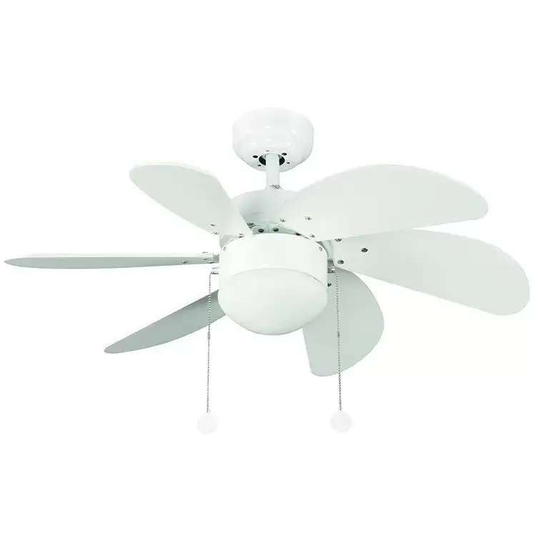 Vanti KCF281 60W 30 inç Beyaz 6 Kanatlı Lambalı Avizeli İpli Tavan Vantilatörü