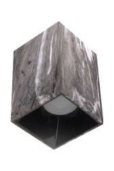 ACK AH12-07512 Gri Mermer Sıva Üstü Dekoratif Tavan Armatürü Siyah Reflektör