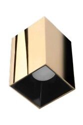 ACK AH12-07516 Kare Gold Kasa Sıva Üstü Dekoratif Tavan Armatürü Siyah Reflektör