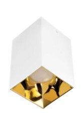ACK AH12-07560 Kare Beyaz Kasa Sıva Üstü Dekoratif Armatür Parlak Gold Reflektör