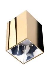 ACK AH12-07556 Kare Gold Kasa Sıva Üstü Dekoratif Tavan Armatürü Parlak Krom