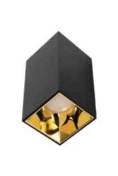 ACK AH12-07561 Kare Siyah Kasa Sıva Üstü Dekoratif Armatür Parlak Gold Reflektör