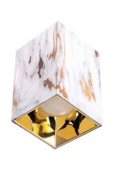 ACK AH12-07563 Kare Gold Mermer Sıva Üstü Dekoratif Tavan Armatürü Parlak Gold