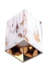 ACK AH12-07573 Kare Gold Mermer Sıva Üstü Dekoratif Tavan Armatürü Parlak Rose
