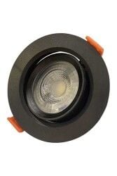 ACK AD01-00501 5W Siyah Kasa Sıva Altı Yuvarlak Led Spot Lamba Günışığı (3000K)