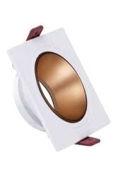ACK AH03-07020 Rose Gold Reflektörlü Beyaz Kare Spot Kasası