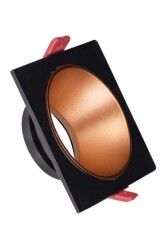 ACK AH03-07021 Rose Gold Reflektörlü Siyah Kare Spot Kasası