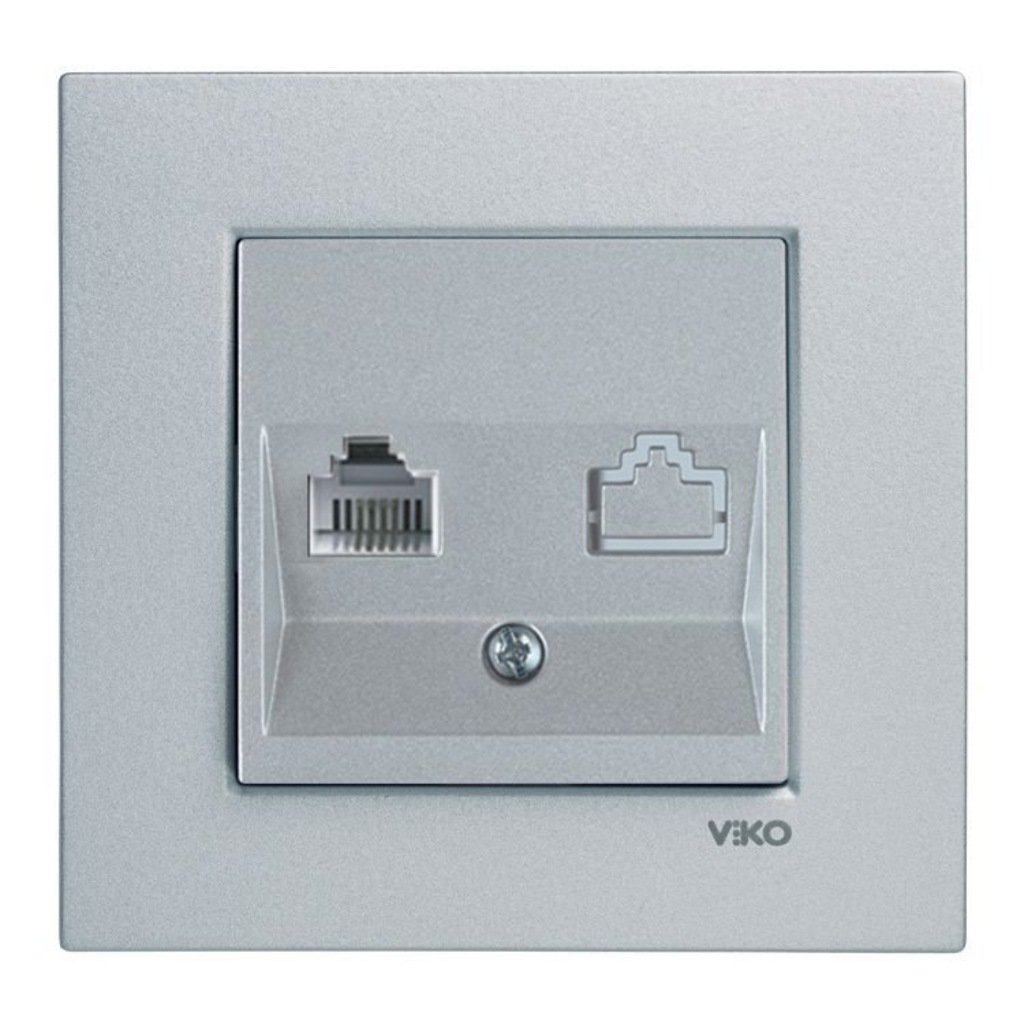 Viko Novella Gümüş Nümeris Telefon Prizi (Çerçevesiz) 92605032