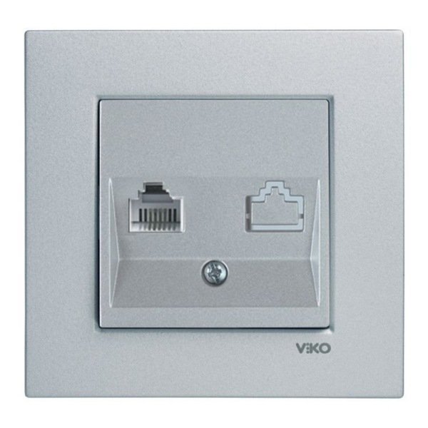 Viko Novella Gümüş Nümeris Telefon Prizi (Çerçevesiz) 92605032