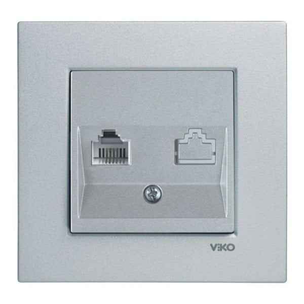 Viko Novella Gümüş Nümeris Telefon Prizi (Çerçevesiz) 92605032