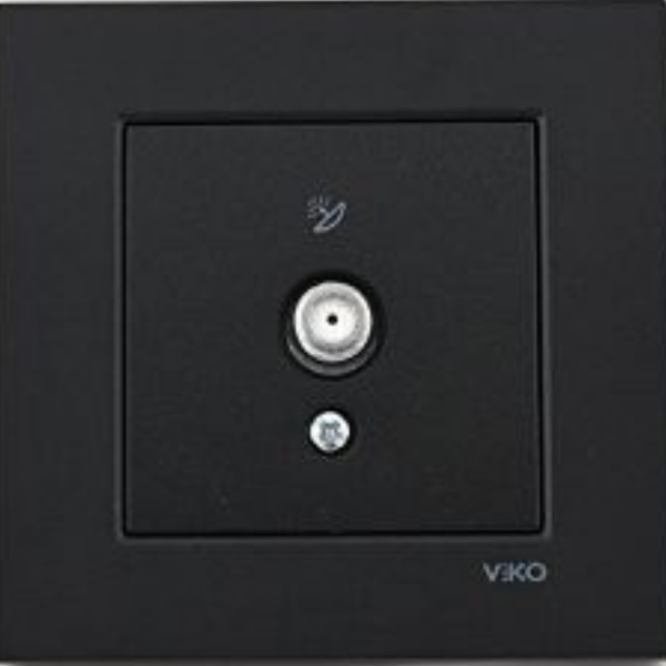Viko Novella Siyah F Konnektörlü Sonlu Uydu Prizi (Çerçevesiz) 92605597