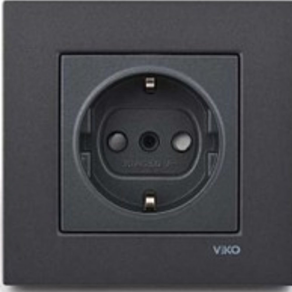 Viko Novella Ç.K Topraklı Priz Füme (Çerçevesiz) 92605442