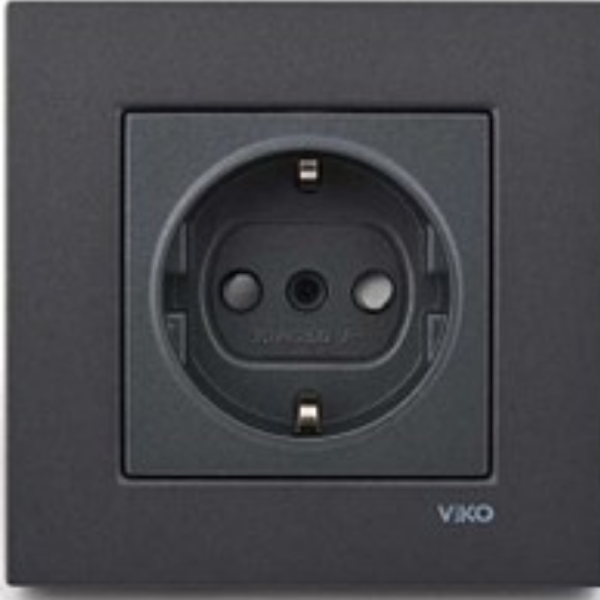 Viko Novella Ç.K Topraklı Priz Füme (Çerçevesiz) 92605442