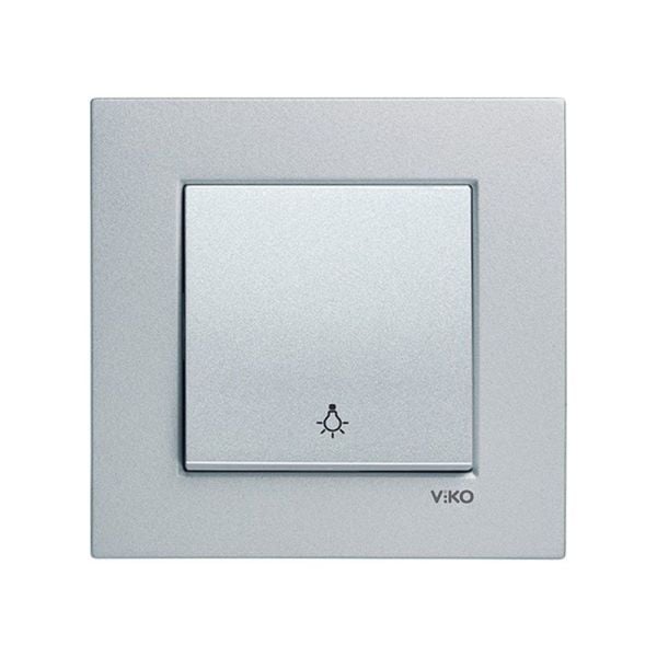 Viko Novella Gümüş Light Anahtarı (Çerçevesiz) 92605003
