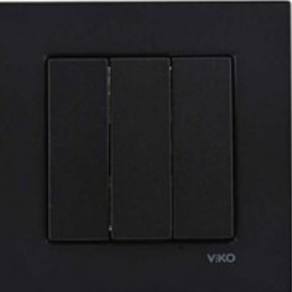 Viko Novella Siyah Üçlü Anahtar (Çerçevesiz) 92605568